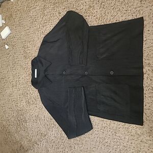 Super Soft Collared Button- Down Black Zara Women's Blazer Size XL